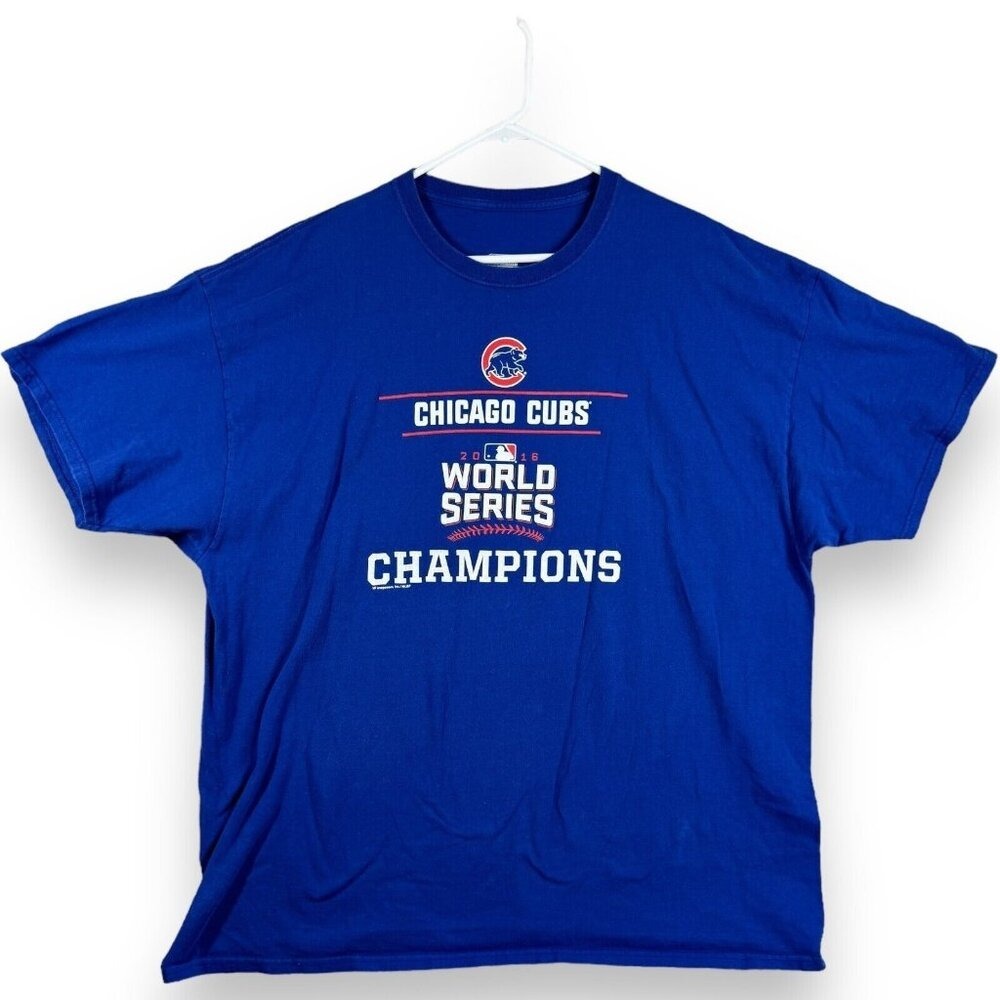 Chicago Cubs Shirt Mens 2XL Blue 2016 World Series Champions Short Sleeve MLB